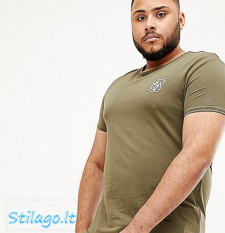 SikSilk Kurzarm-T-Shirt in Khaki exklusiv bei ASOS-Green
