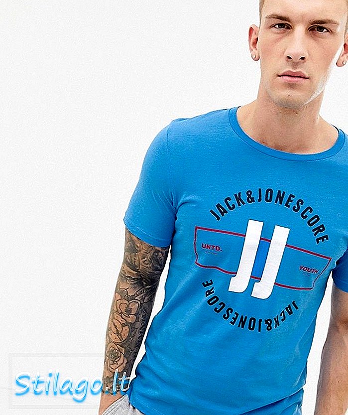 Jack & Jones Core camiseta estampada-Azul
