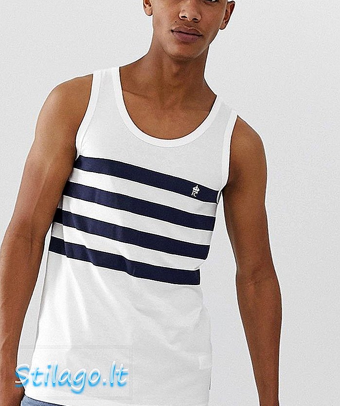 French Connection empat stripe vest-White