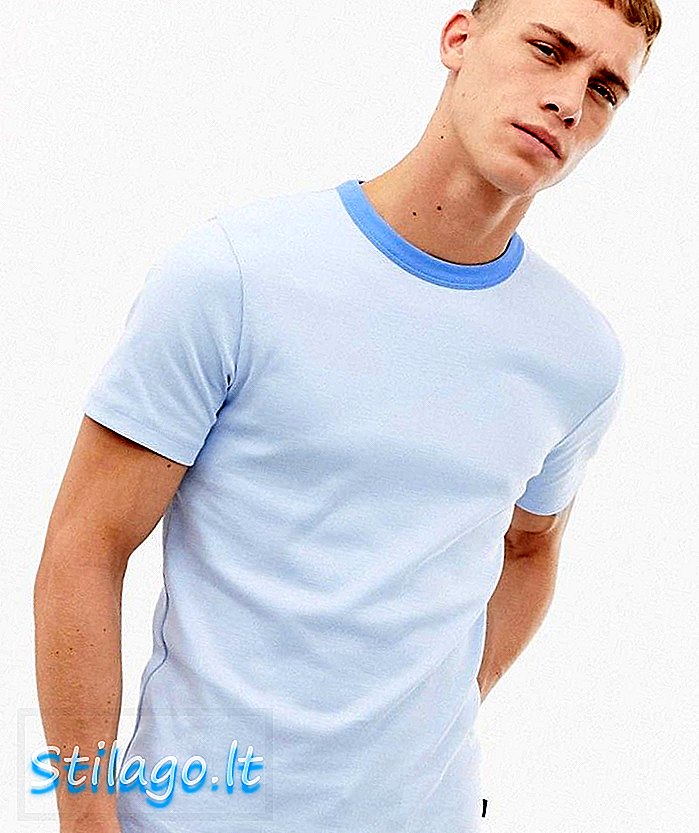 Camiseta Tiger of Sweden Jeans com gola slim e decote em tom azul