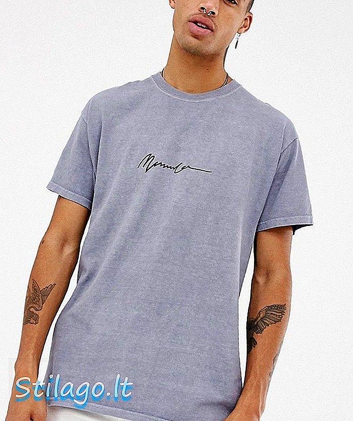 Μπλουζάκι Mennace με λογότυπο σενάριο σε πλεκτό μαύρο-Γκρι