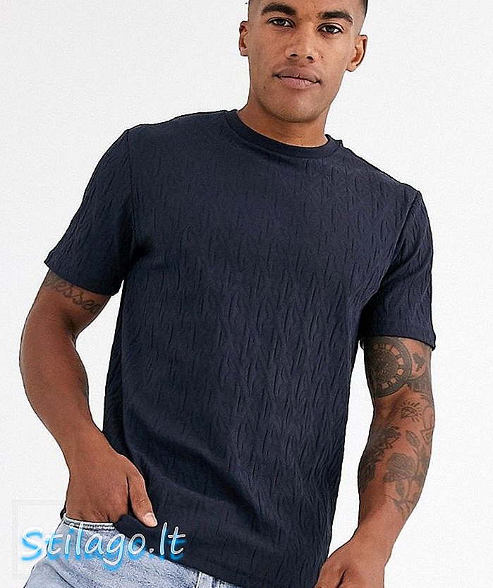 T-shirt jacquard River Island blu navy
