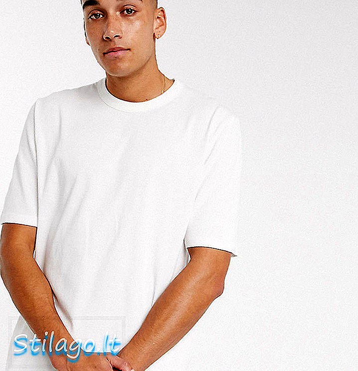 ASOS WHITE - T-shirt pesante attillata di colore bianco
