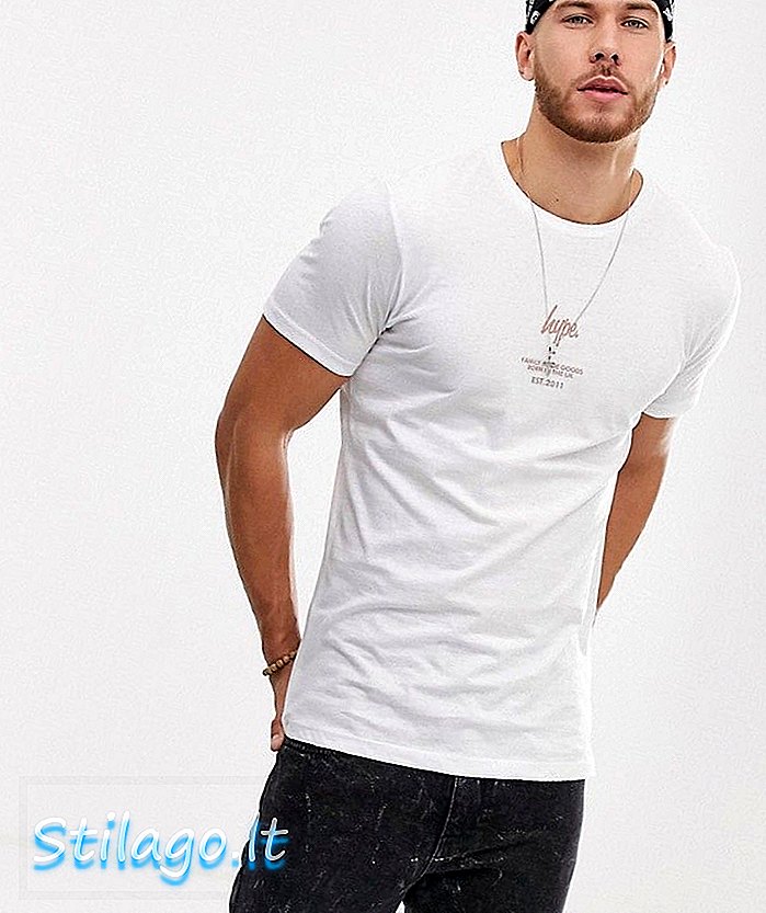 Camiseta con estampado de espalda Hype-White