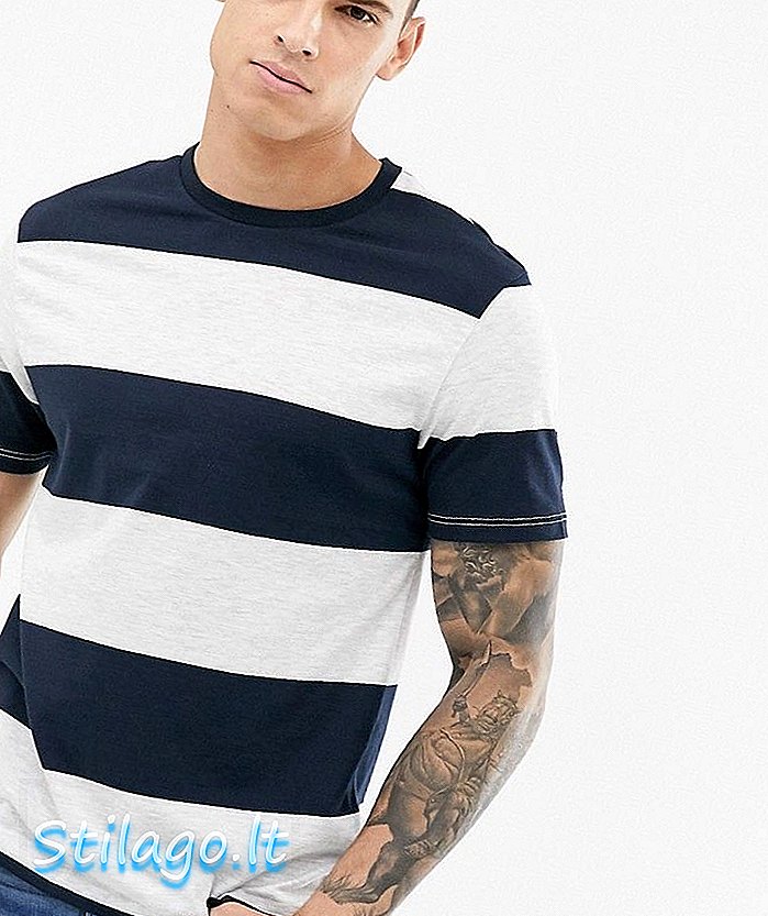 Burton Menswear T-Shirt in Navy Streifen