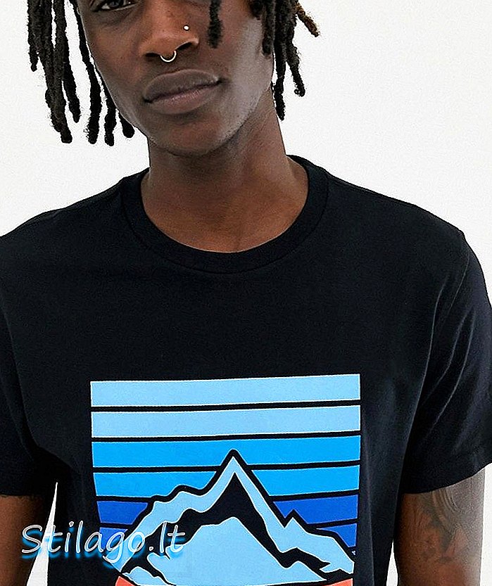 Camiseta con cuello redondo y estampado de logo en el pecho de montaña de Penfield en negro
