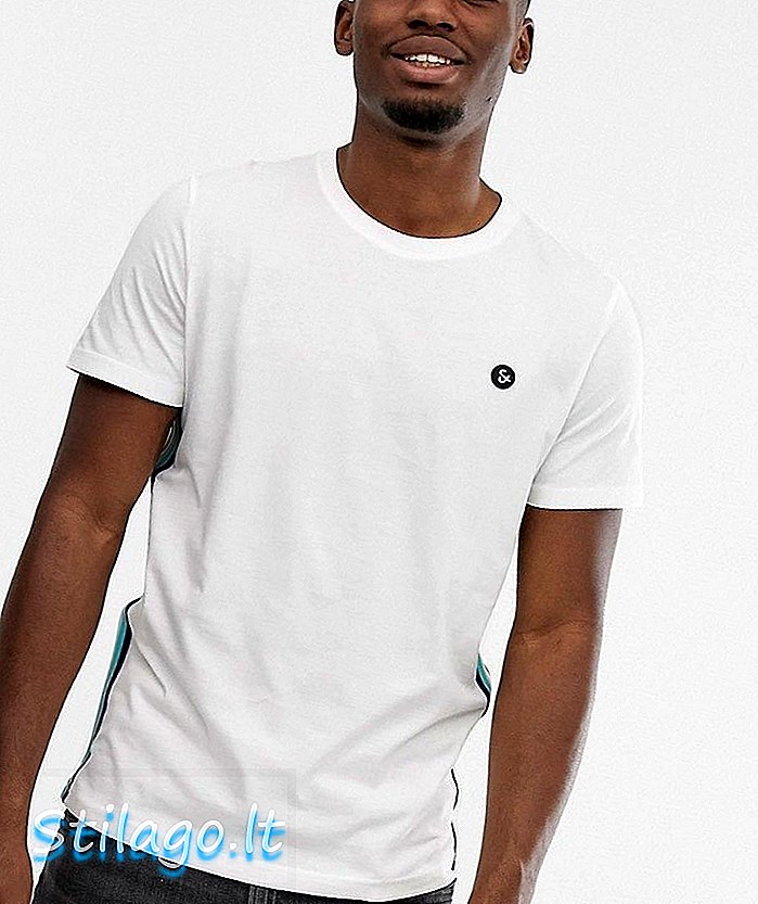 जैक एंड जोन्स ओरिजनल टी-शर्ट जिसमें टेपिंग डिटेल सफेद रंग की है