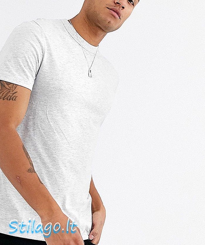 ASOS DESIGN t-shirt med lynlås i hvid marl