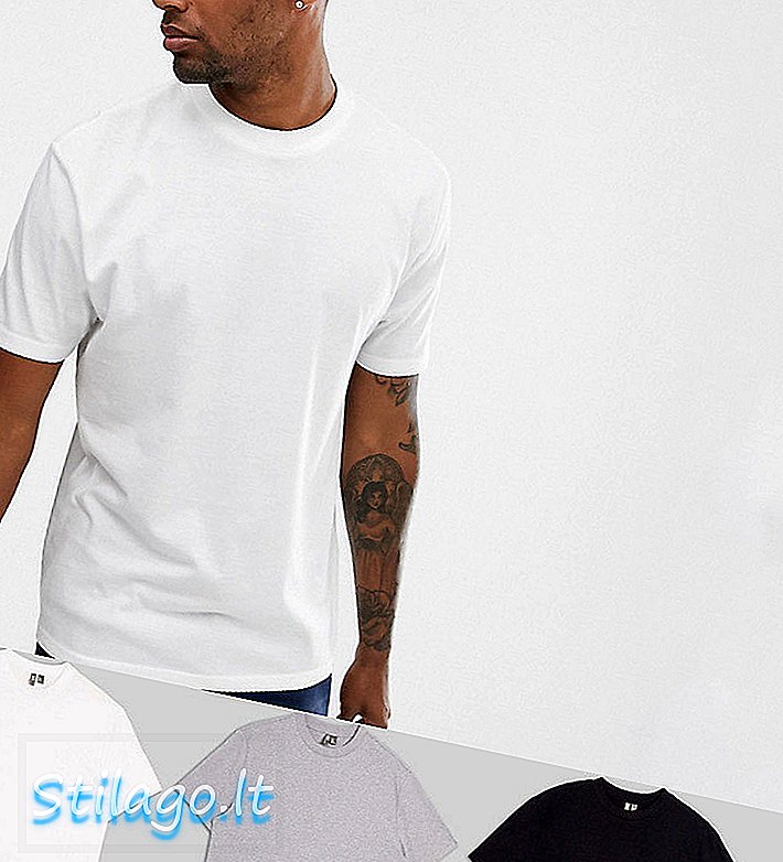 ASOS DESIGN Tall 3-pack avslappnad t-shirt med besättningshalsen spara-Multi