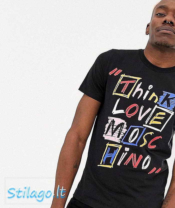 Тениска за любов Moschino с щампа-черна