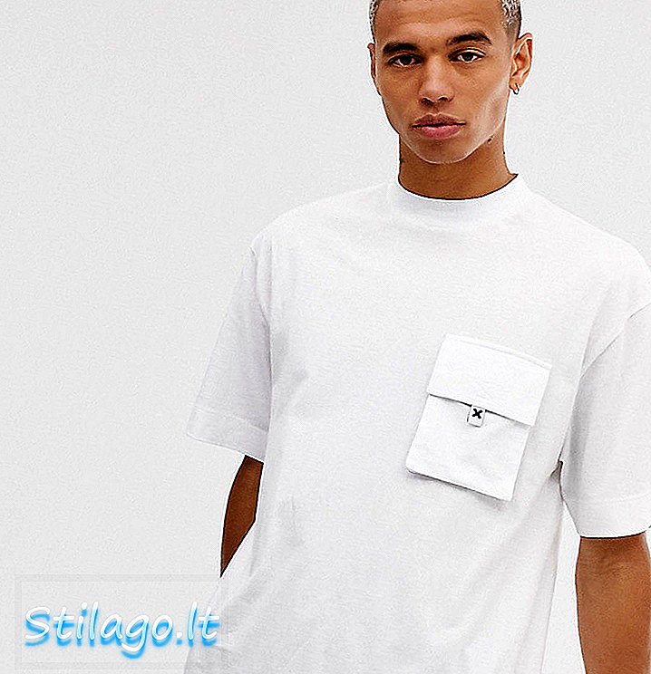 T-shirt con tasca COLLUSION-Bianco