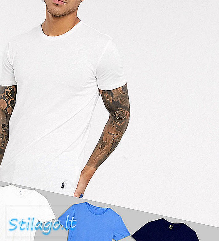 Polo Ralph Lauren 3-pack t-shirt i marineblå / blå / hvid
