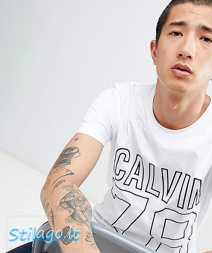 Calvin Klein Jeans Timball schlankes T-Shirt-Weiß