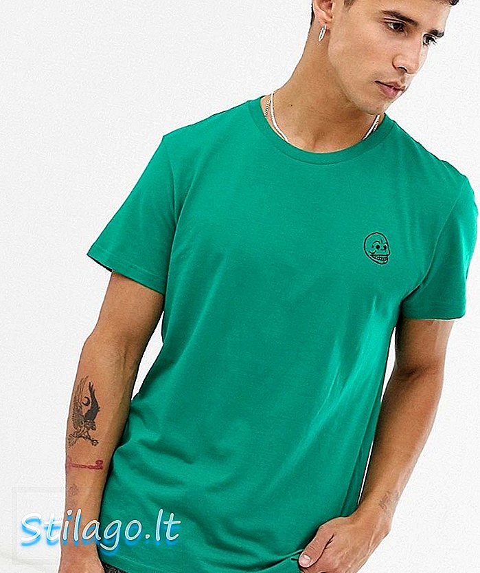 T-shirt con teschio piccolo lunedì a buon mercato-Verde