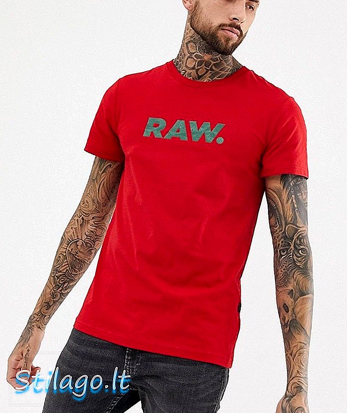 जी-स्टार ग्राफिक रॉ टी-शर्ट लाल रंग में