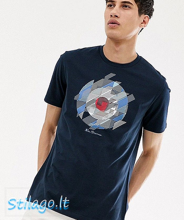 T-shirt target con stampa geo Ben Sherman-Navy