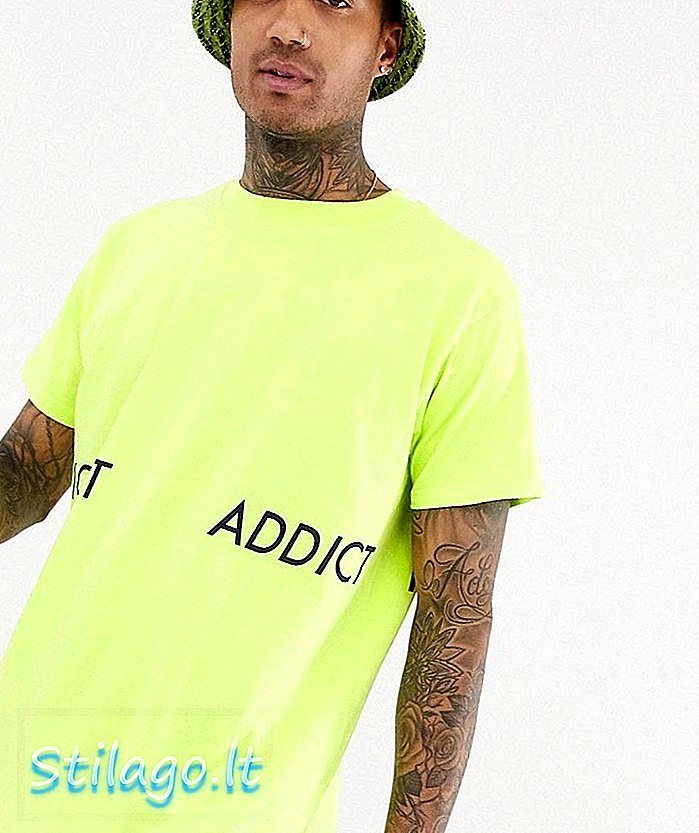 Naktinių narkomanų pasteliniai neoniniai dideli marškinėliai-žali