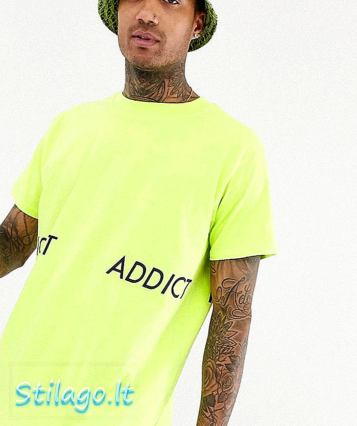 Night Addict นีออนสีพาสเทลขนาดใหญ่เสื้อยืด - สีเขียว