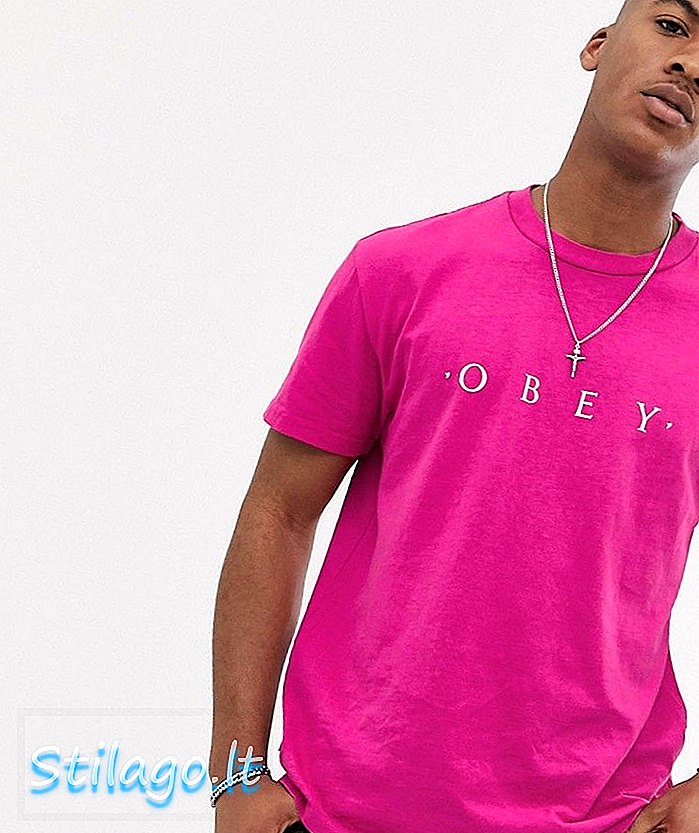 Obey Novel pigment βαμμένο μπλουζάκι σε ροζ χρώμα