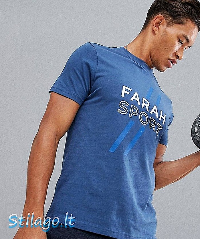T-shirt Farah Sport Johnstone Logo en bleu marine