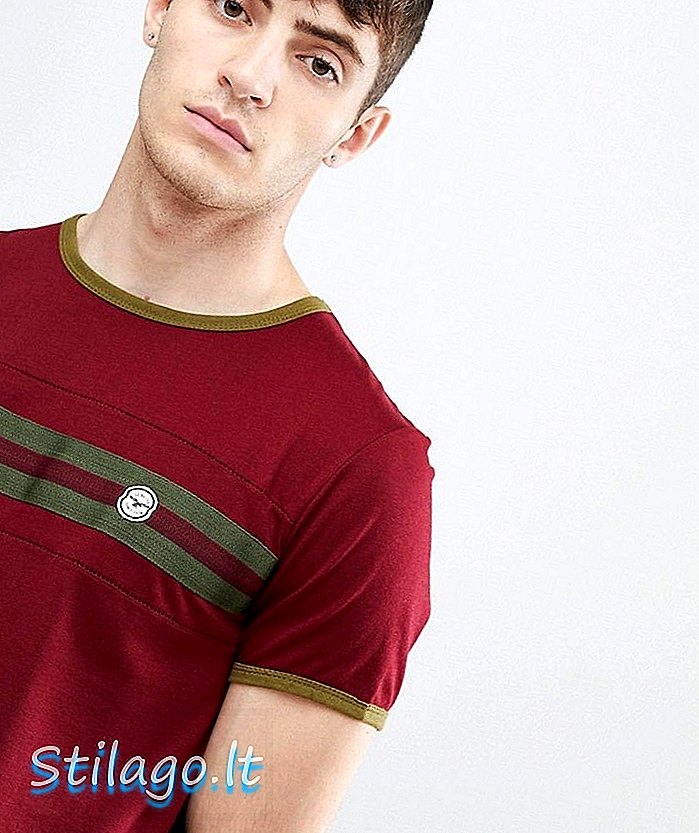 Camiseta a rayas del pecho de Le Breve-Rojo