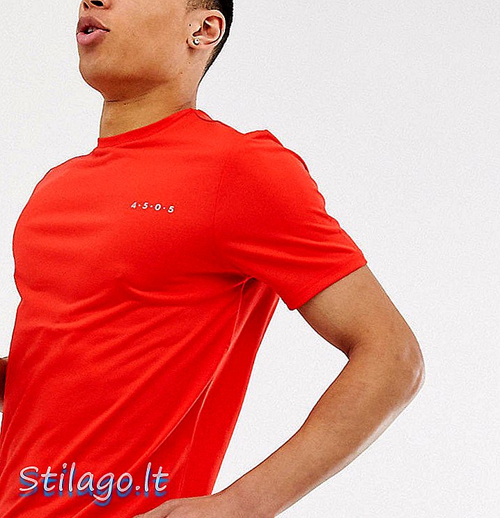 ASOS 4505 Reflektif sırt desenli uzun t-shirt-Kırmızı
