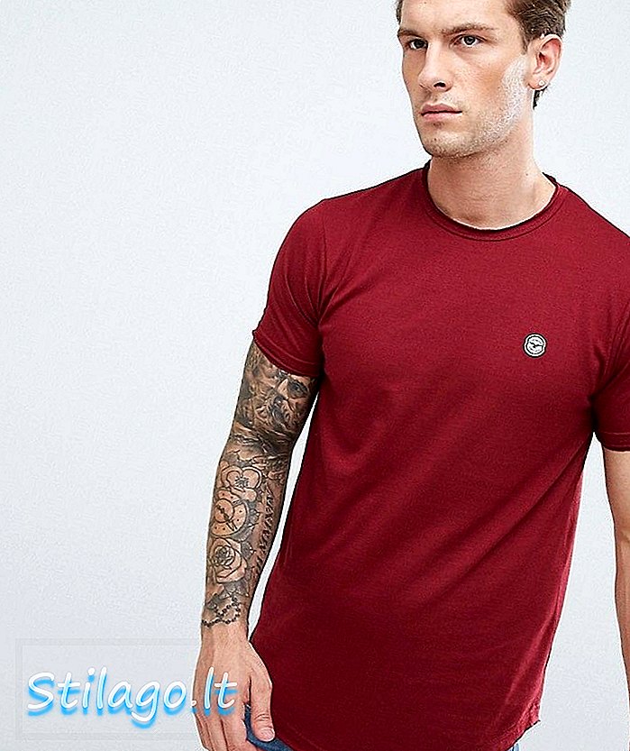 T-Shirt Long Breve Raw Edge Long-Red