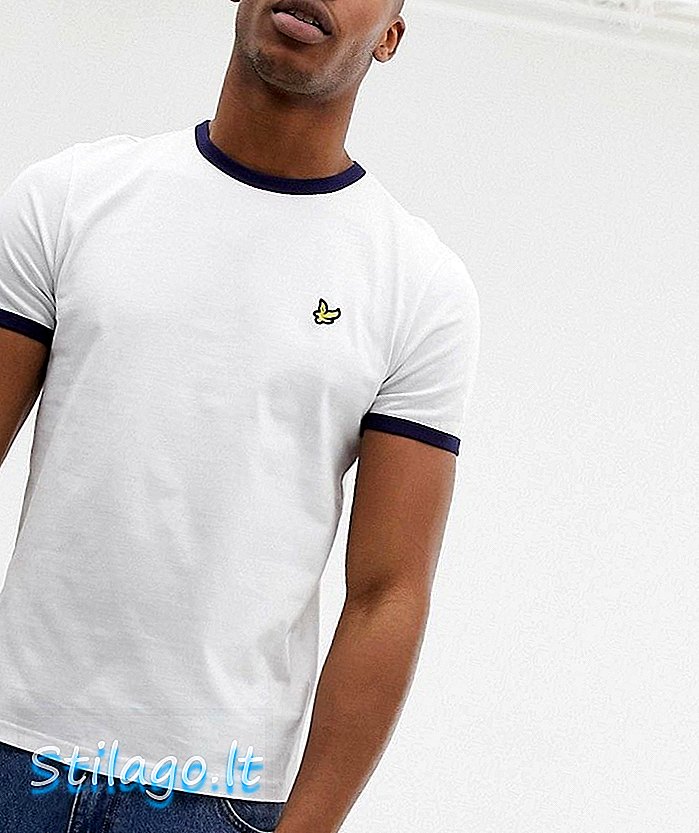 T-shirt ringer logo Lyle & Scott en blanc