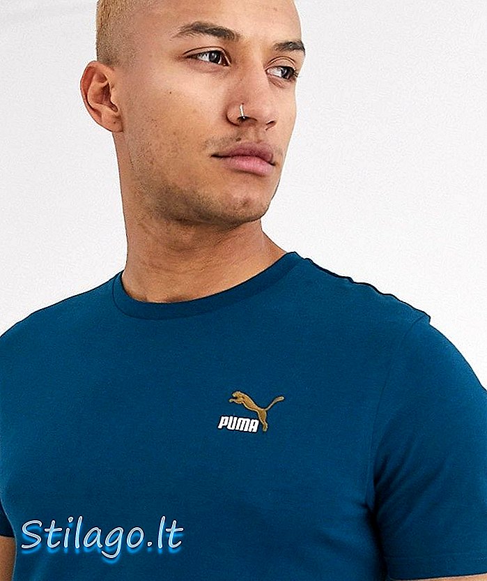 Puma Logo T-Shirt Blaugrün-Blau
