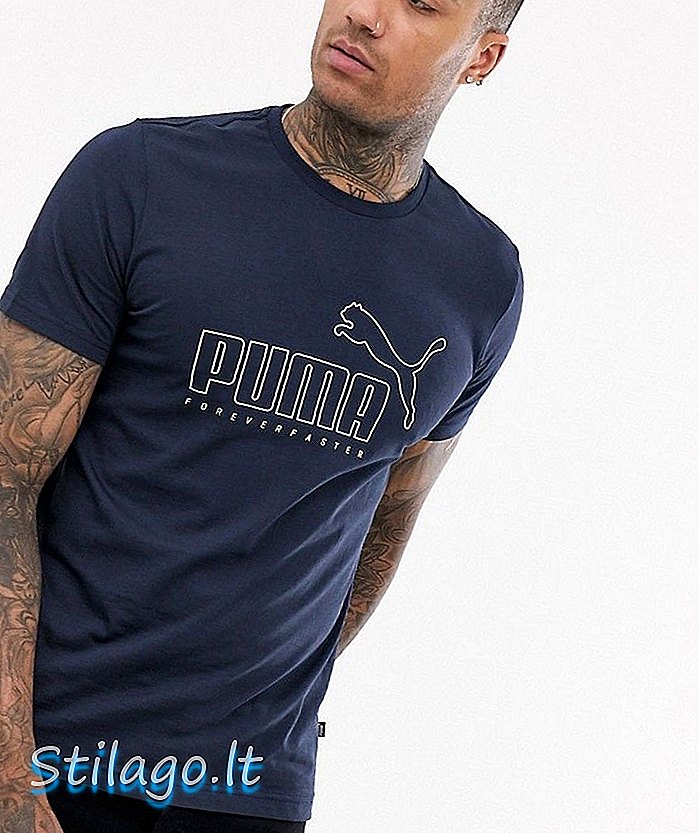 T-shirt con logo Puma in blu