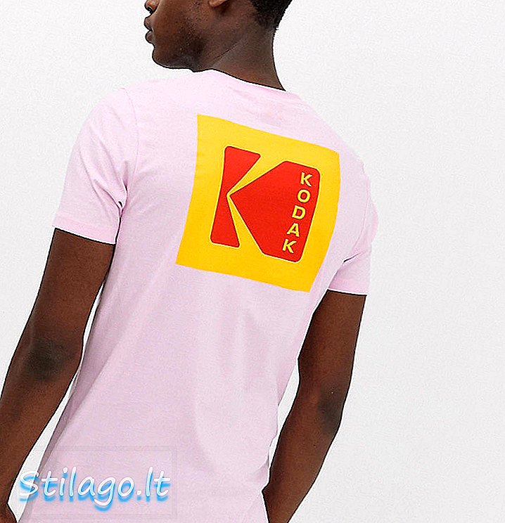 ASOS DESIGN - T-shirt alta Kodak con stampa posizionamento rosa