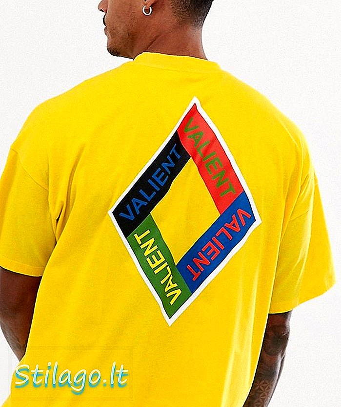 ASOS DESIGN - T-shirt oversize imprimé dos et poitrine Valient - Jaune