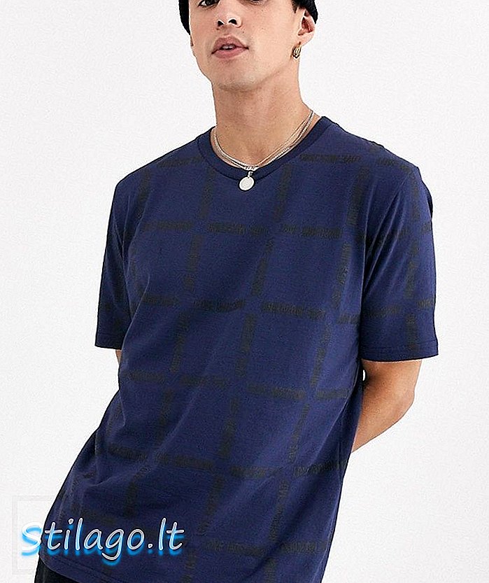 אוהבת חולצת לוגו של Moschino-כחולה