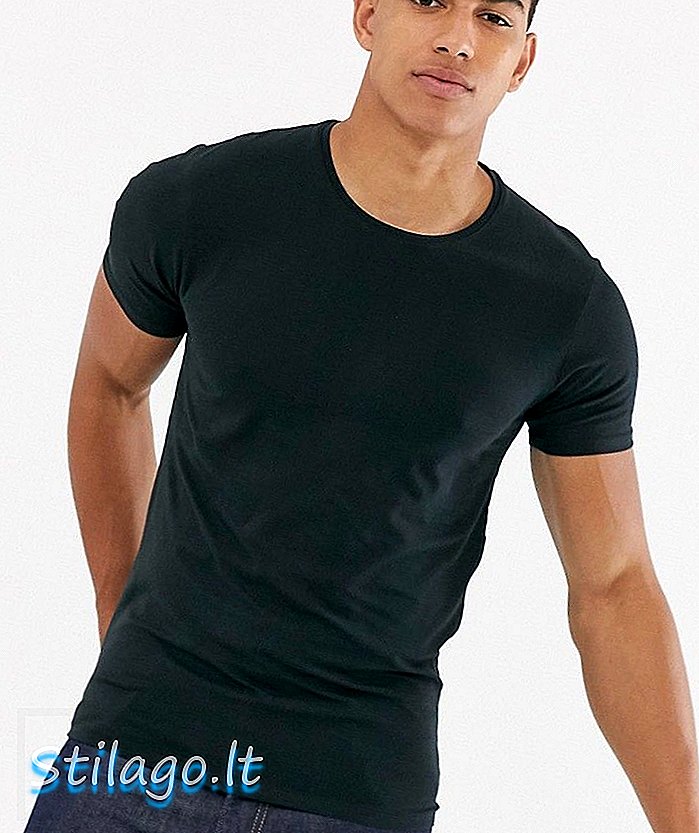 T-shirt lounge Homme muscle fit terpilih berwarna hitam