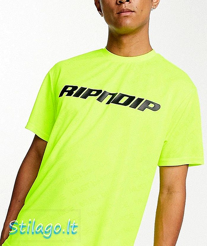 RIPNDIP MBN Stripe Soccer t-shirt in neon groen