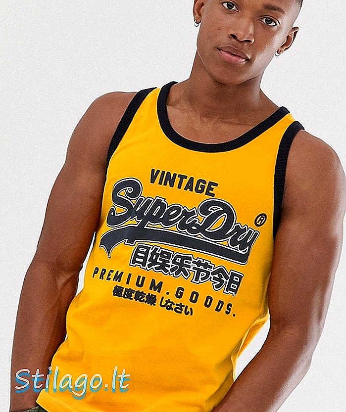 Superdry ribbed vest-Yellow