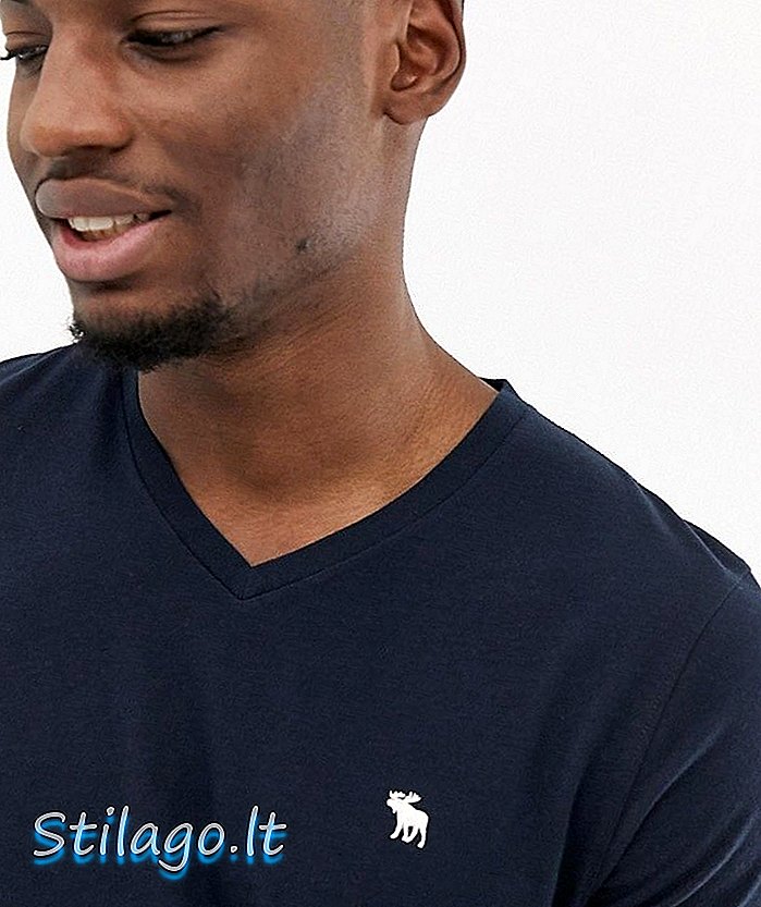 Μπλουζάκι V-Neck Abercrombie & Fitch με λογότυπο