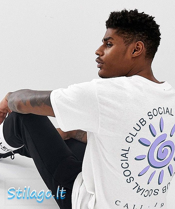 T-shirt oversize New Look con stampa sociale sul retro in bianco