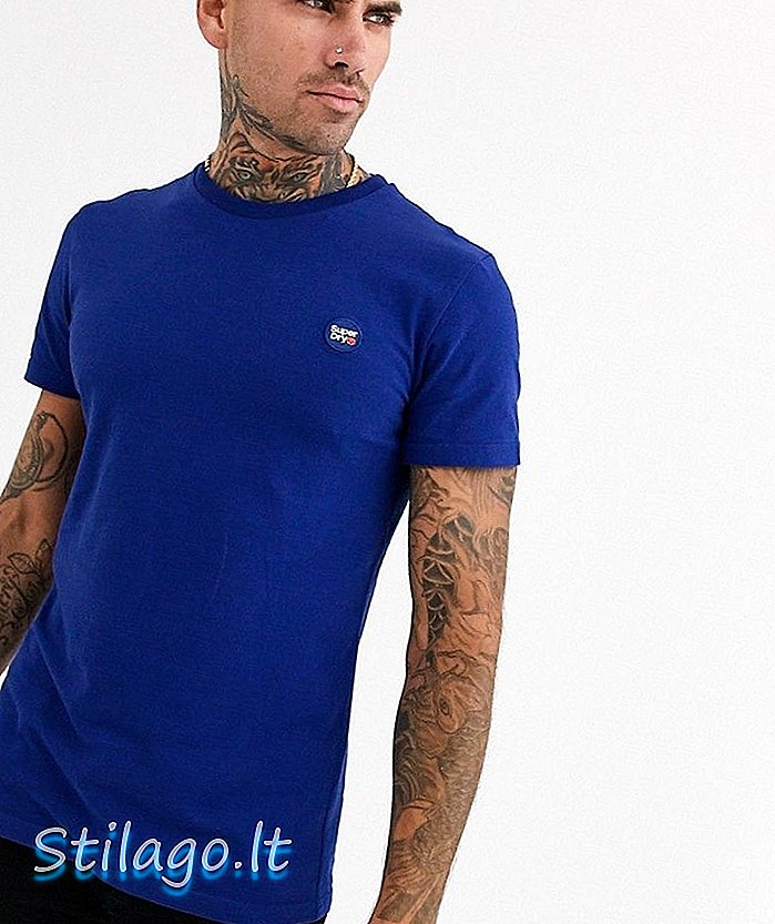 Superdry Kolektivní tričko s malým logem v modré barvě