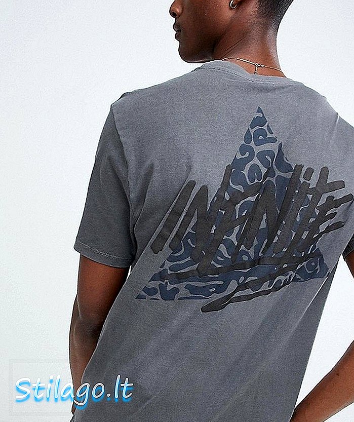 ASOS DESIGN - T-shirt décontracté à imprimé infini dans le dos et délavé épais - Gris
