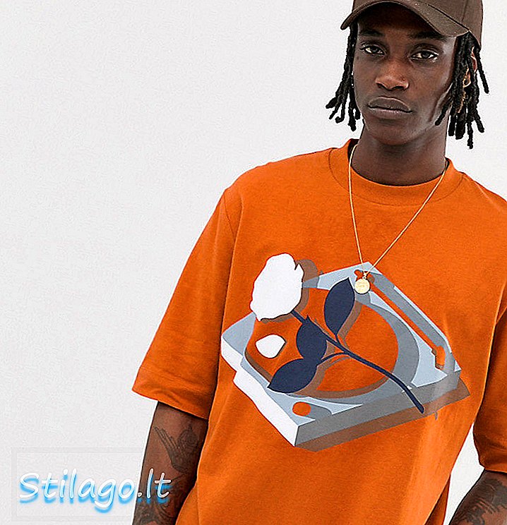 T-shirt oversized Noak com impressão artística-Orange
