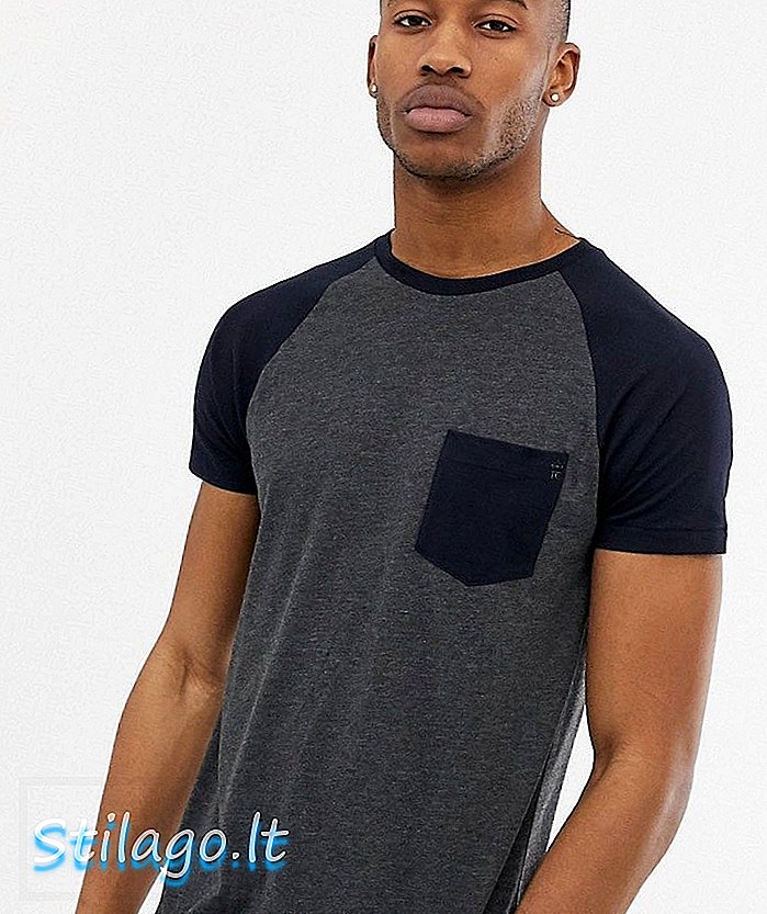 Fransk Connection raglan t-shirt med lomme-Multi