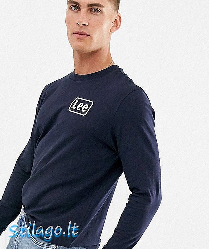 T-shirt à rayures à manches longues Lee en bleu marine