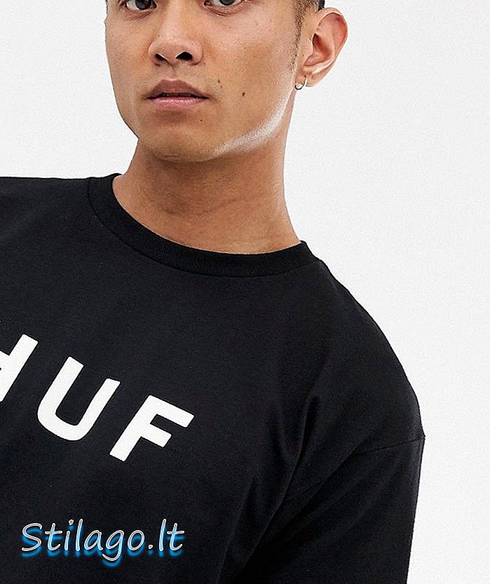 T-shirt logo asli HUF-Hitam