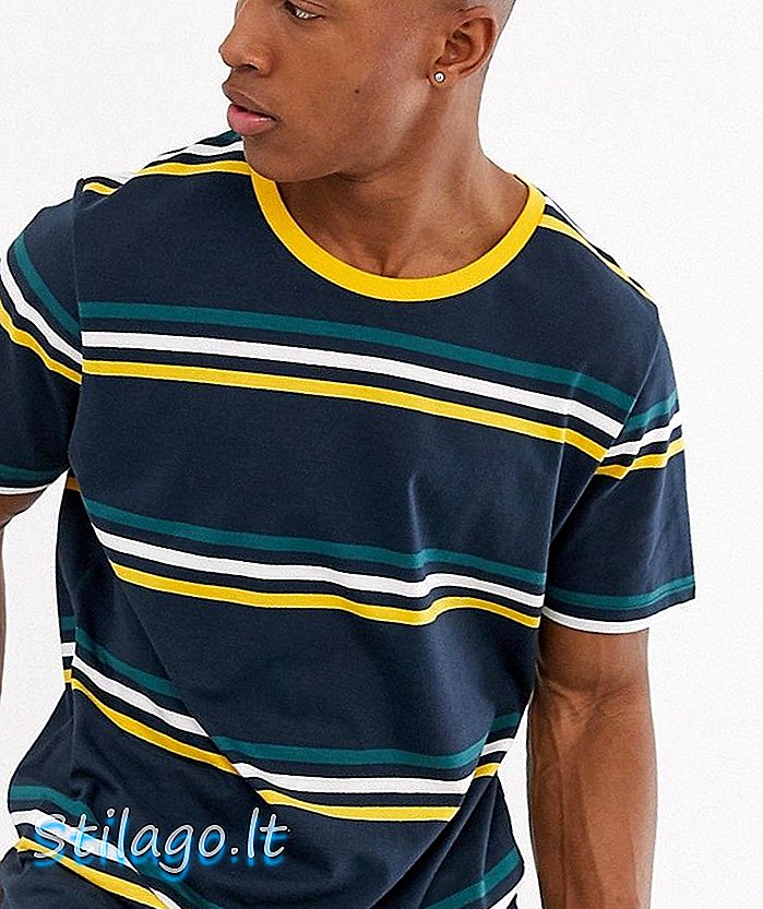 Το Jack & Jones Originals έριξε το μπλουζάκι με οριζόντια ριγέ ώμου στο ναυτικό