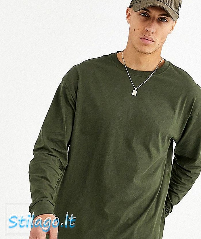 Bluză cu mânecă lungă cu mânecă New Look cu manșon lung în kaki-verde