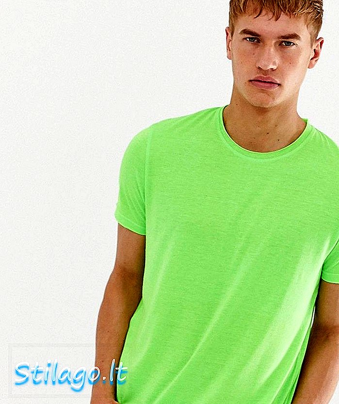 Brave Soul neónové tričko s krátkym rukávom a zeleným okrajom