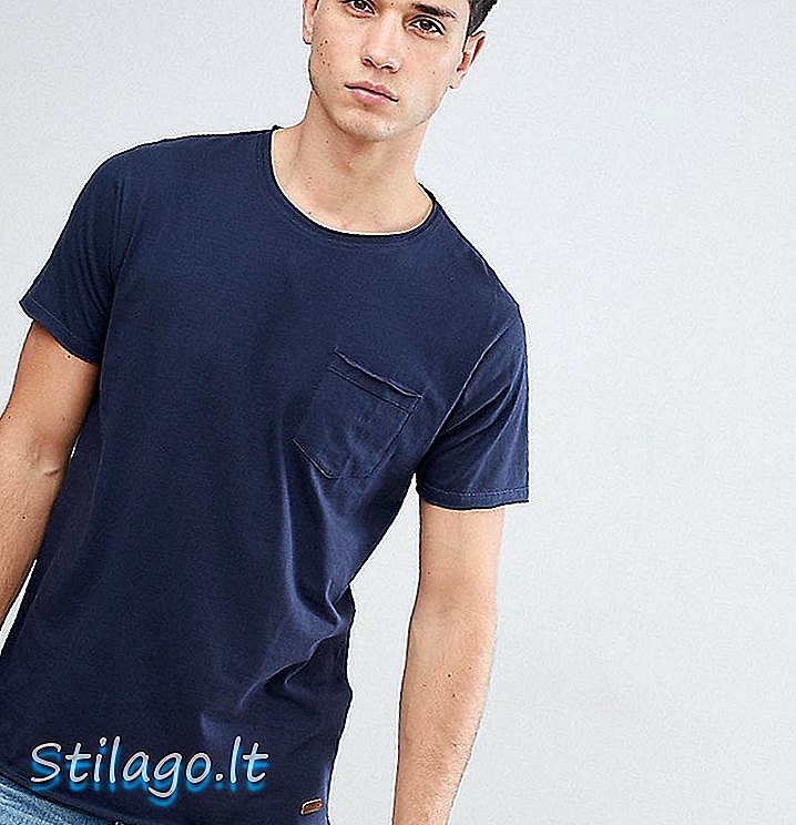 용감한 영혼 TALL Basic Raw Edge T-Shirt-Navy