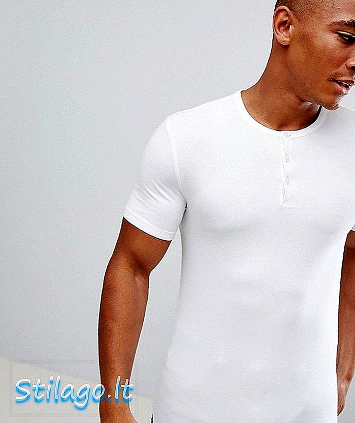 ASOS DESIGN - Aansluitend T-shirt met opstaande kraag in wit