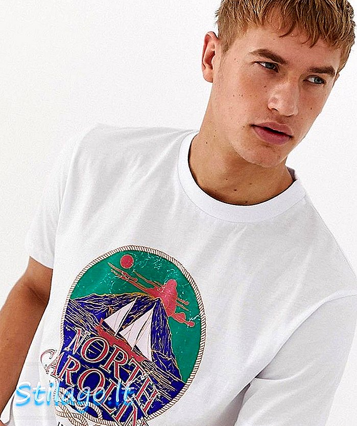 ASOS DESIGN - T-shirt décontracté avec imprimé de placement de style nautique - Blanc